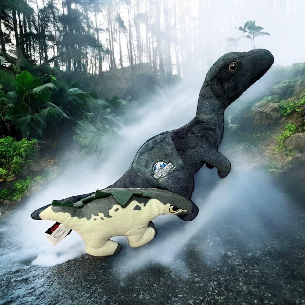 Jurassic World Raptor Plush Dinosaur Toy 15" Room Decor Stuffed Animal Set Lot 2